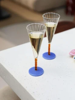 Flute da champagne fatti a mano Perle 2 pz