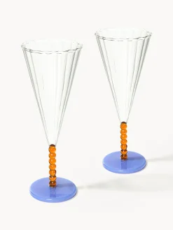 Flute da champagne fatti a mano Perle 2 pz