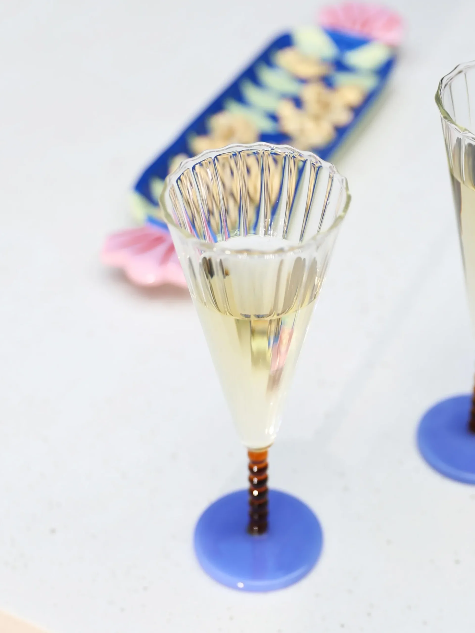 Flute da champagne fatti a mano Perle 2 pz