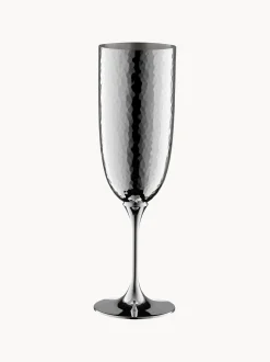 Flute da champagne placcato in argento fatto a mano Martelé