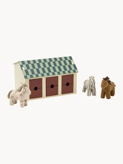 Giocattolo stalla con cavalli Aiden, set da 4