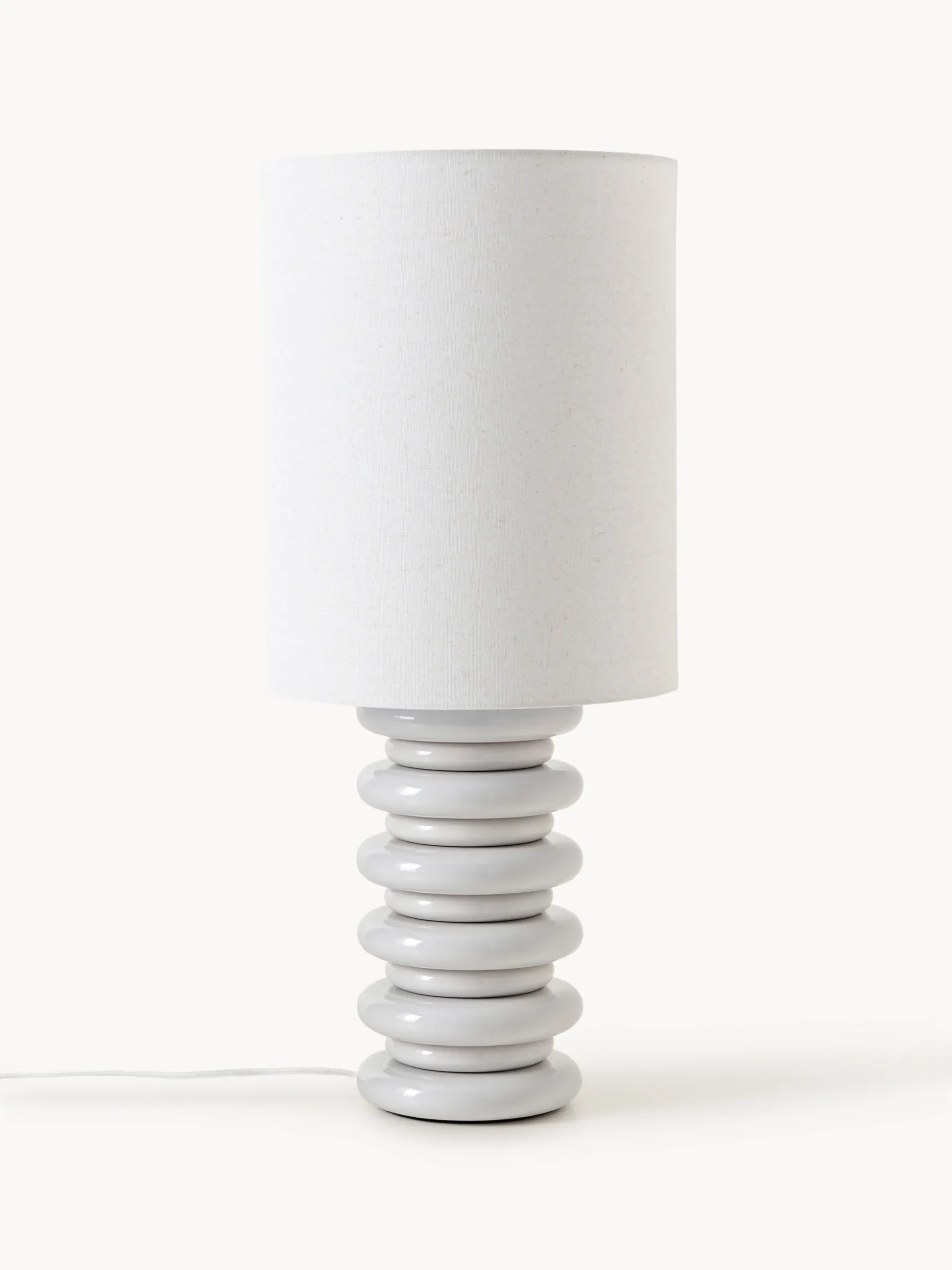 Grande lampada da tavolo con base in legno Nicolas