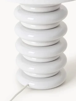 Grande lampada da tavolo con base in legno Nicolas