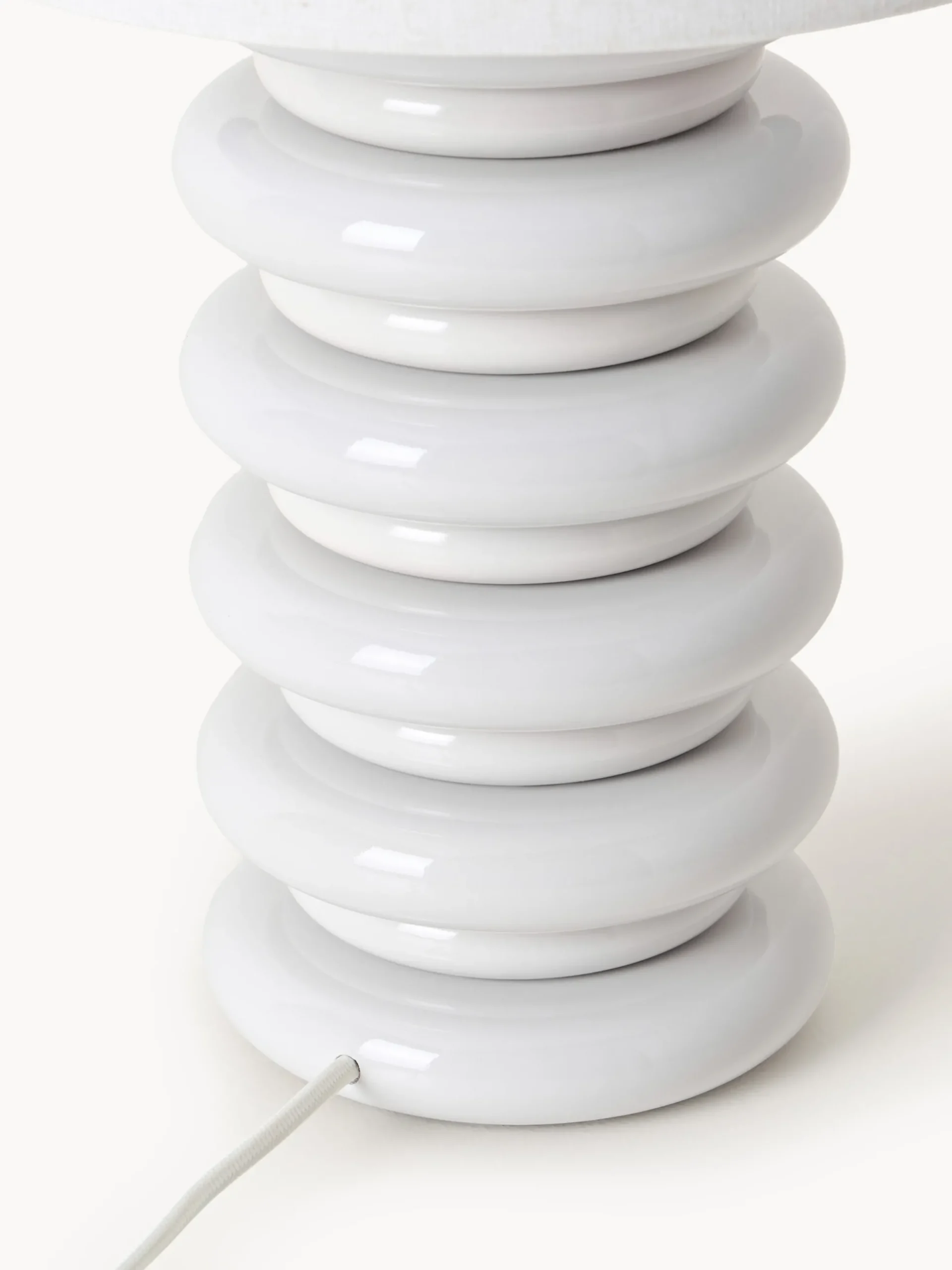 Grande lampada da tavolo con base in legno Nicolas