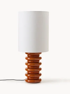 Grande lampada da tavolo con base in legno Nicolas