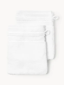 Guanti da bagno con bordo rigato Luxe 2 pz