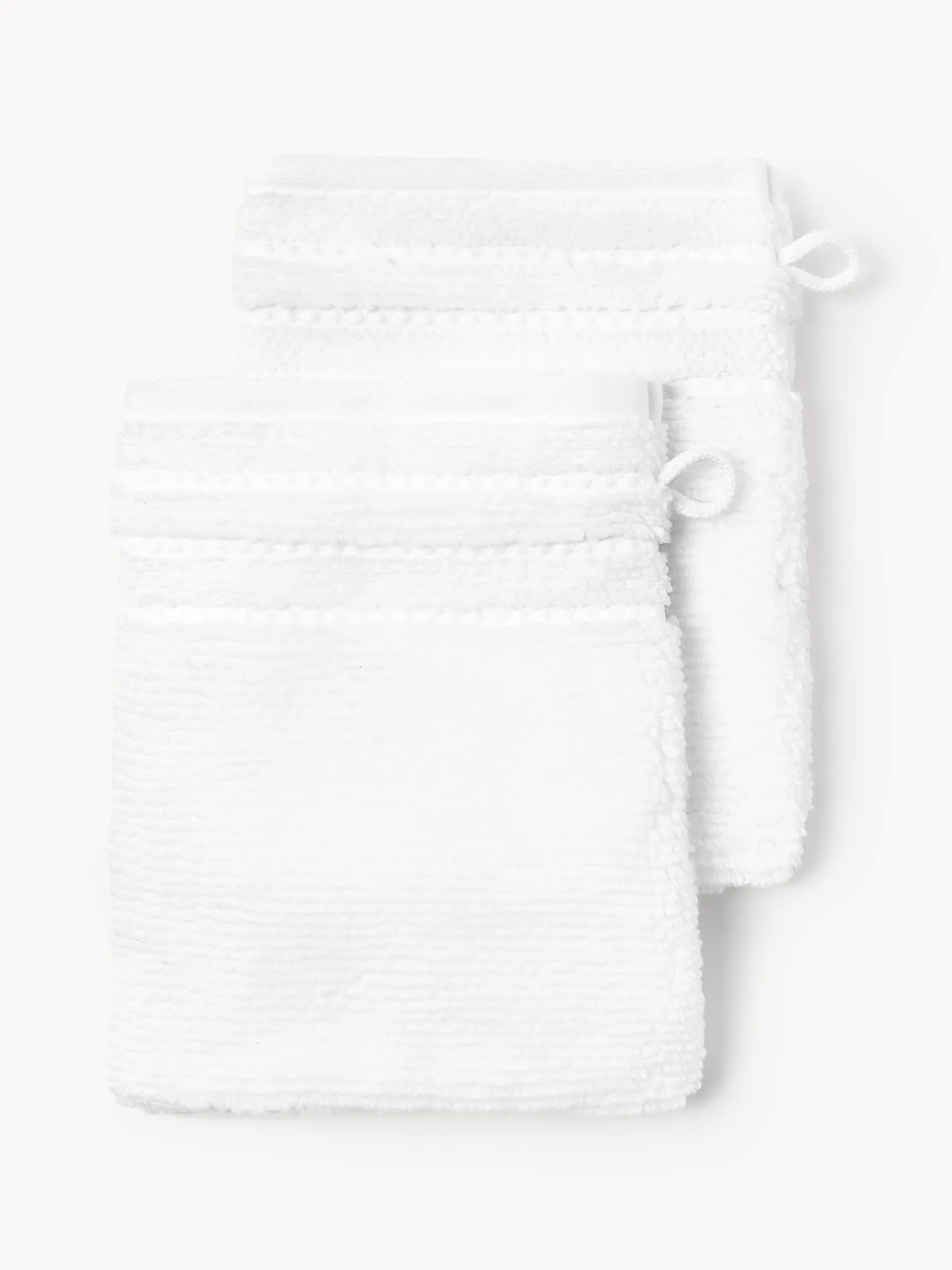 Guanti da bagno con bordo rigato Luxe 2 pz