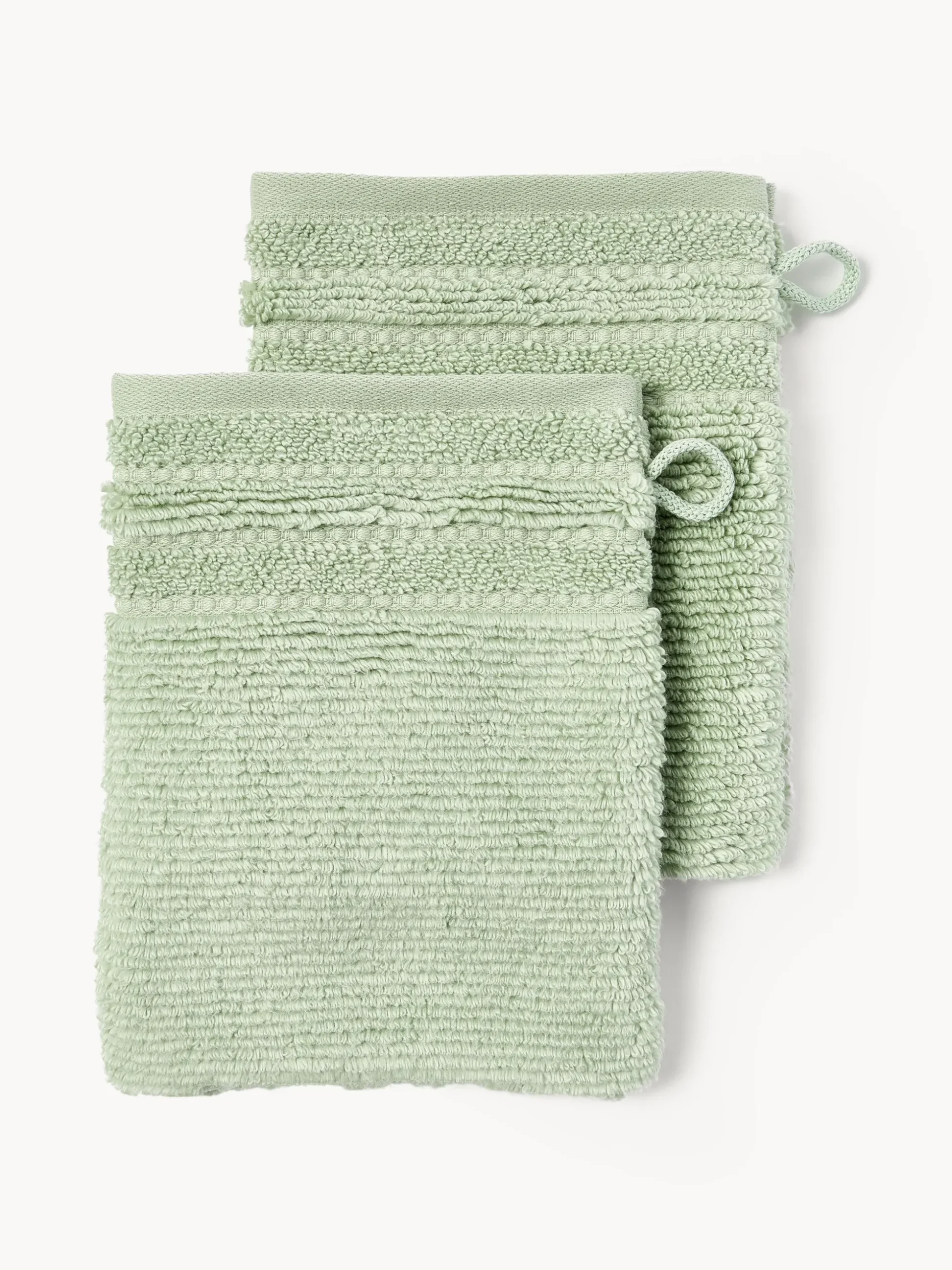 Guanti da bagno con bordo rigato Luxe 2 pz