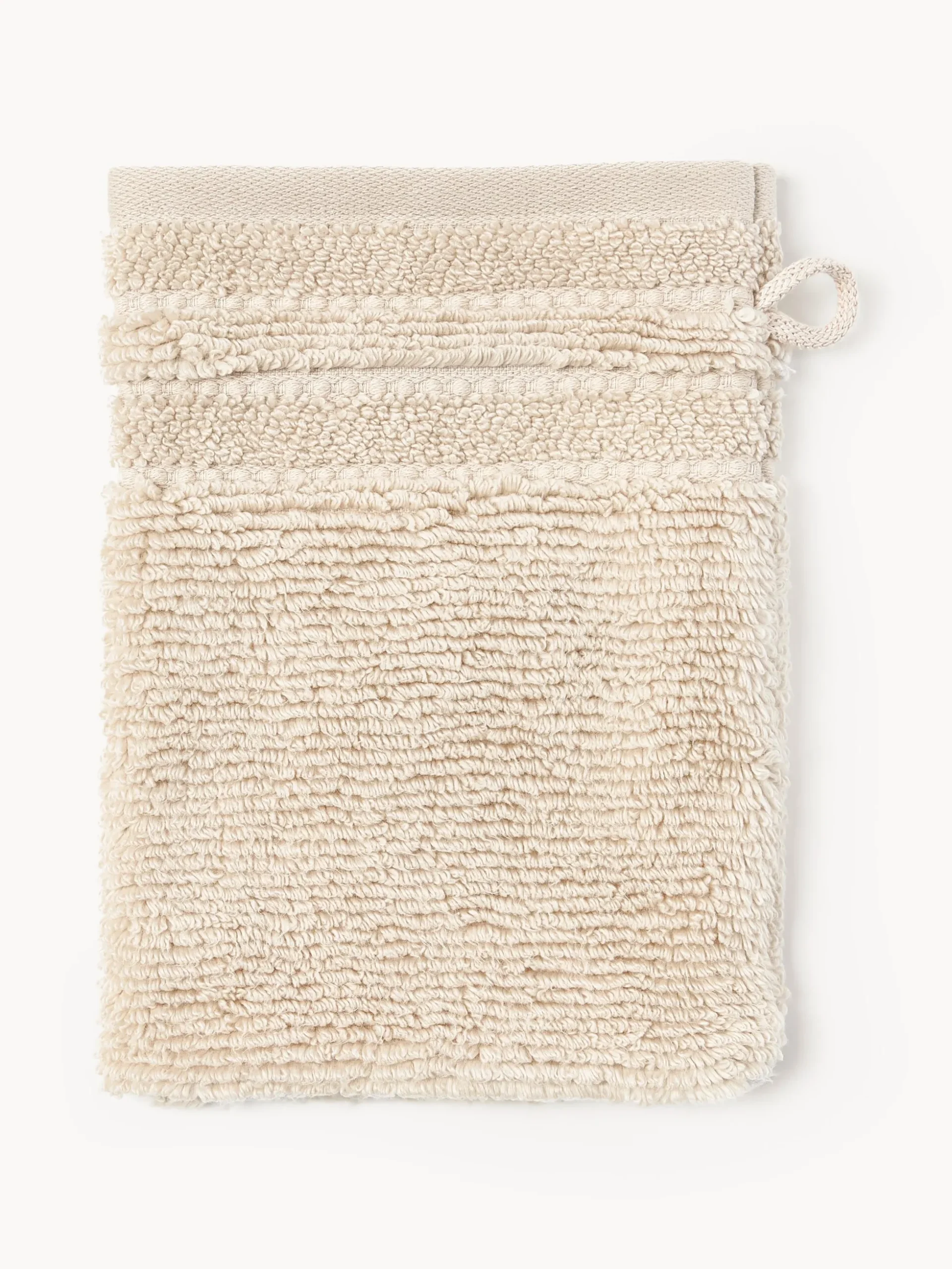 Guanti da bagno con bordo rigato Luxe 2 pz
