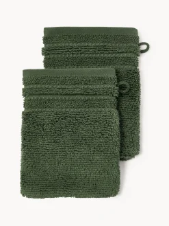 Guanti da bagno con bordo rigato Luxe 2 pz