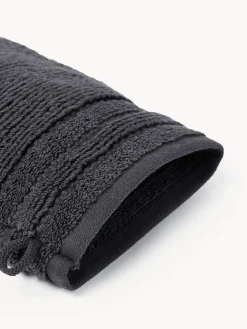 Guanti da bagno con bordo rigato Luxe 2 pz