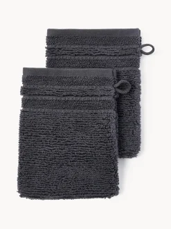 Guanti da bagno con bordo rigato Luxe 2 pz