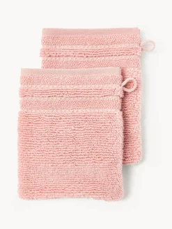Guanti da bagno con bordo rigato Luxe 2 pz