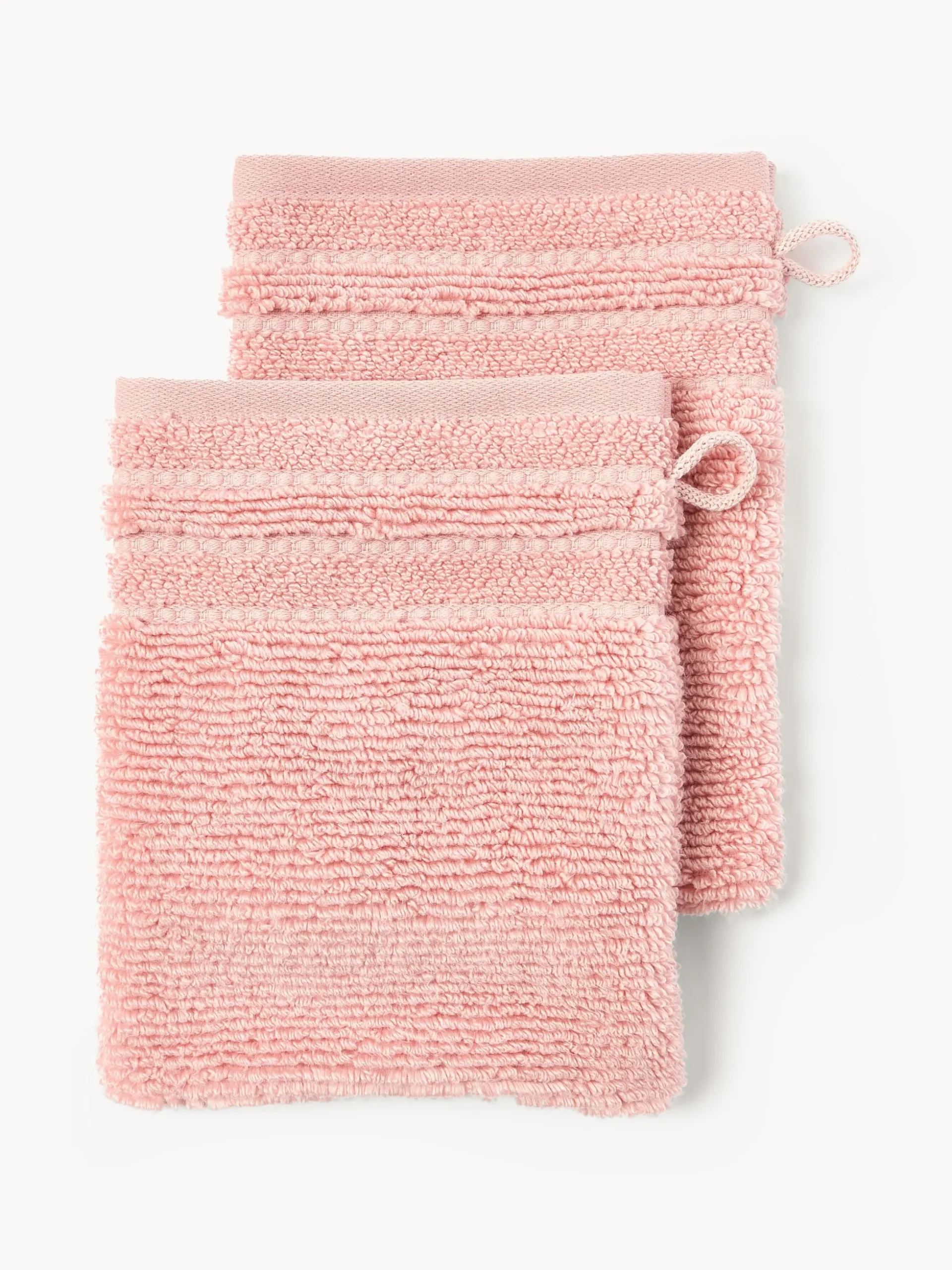 Guanti da bagno con bordo rigato Luxe 2 pz