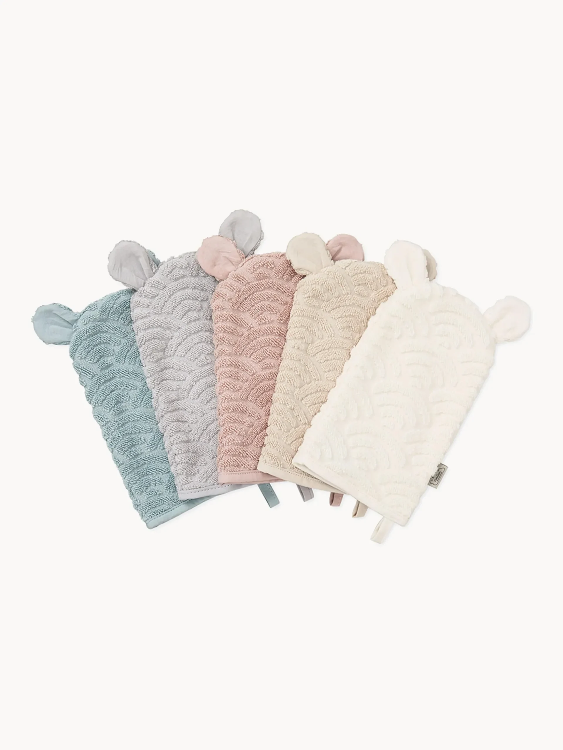 Guanto per bagnetto in cotone organico Wave