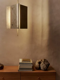Lampada a sospensione a LED luce regolabile in travertino Oeste