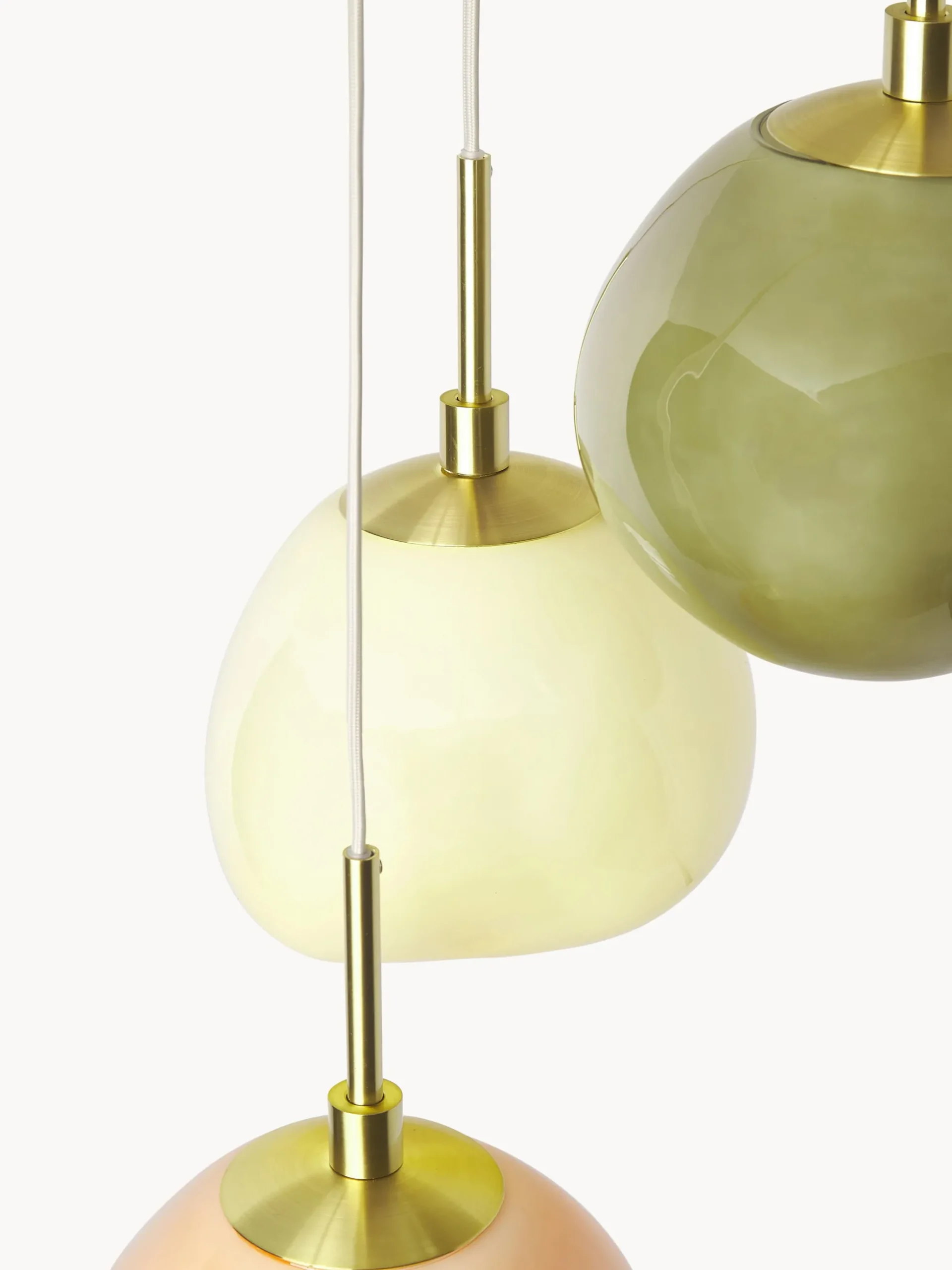 Lampada a sospensione cluster in vetro opalino Josie