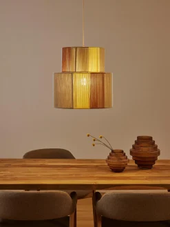 Lampada a sospensione con fili di lino Lace