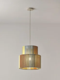 Lampada a sospensione con fili di lino Lace