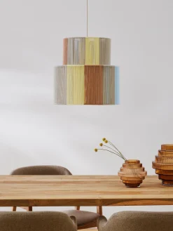 Lampada a sospensione con fili di lino Lace