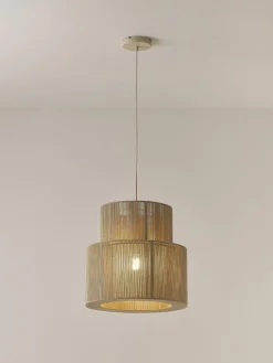 Lampada a sospensione con fili di lino Lace