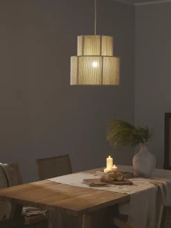 Lampada a sospensione con fili di lino Lace