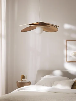 Lampada a sospensione con decoro in fibra naturale Milani