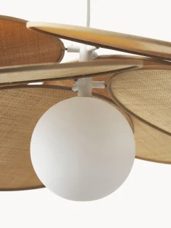 Lampada a sospensione con decoro in fibra naturale Milani