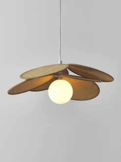 Lampada a sospensione con decoro in fibra naturale Milani