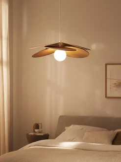 Lampada a sospensione con decoro in fibra naturale Milani