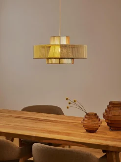 Lampada a sospensione grande in fili di lino Lace