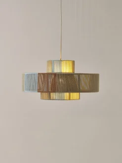 Lampada a sospensione grande in fili di lino Lace