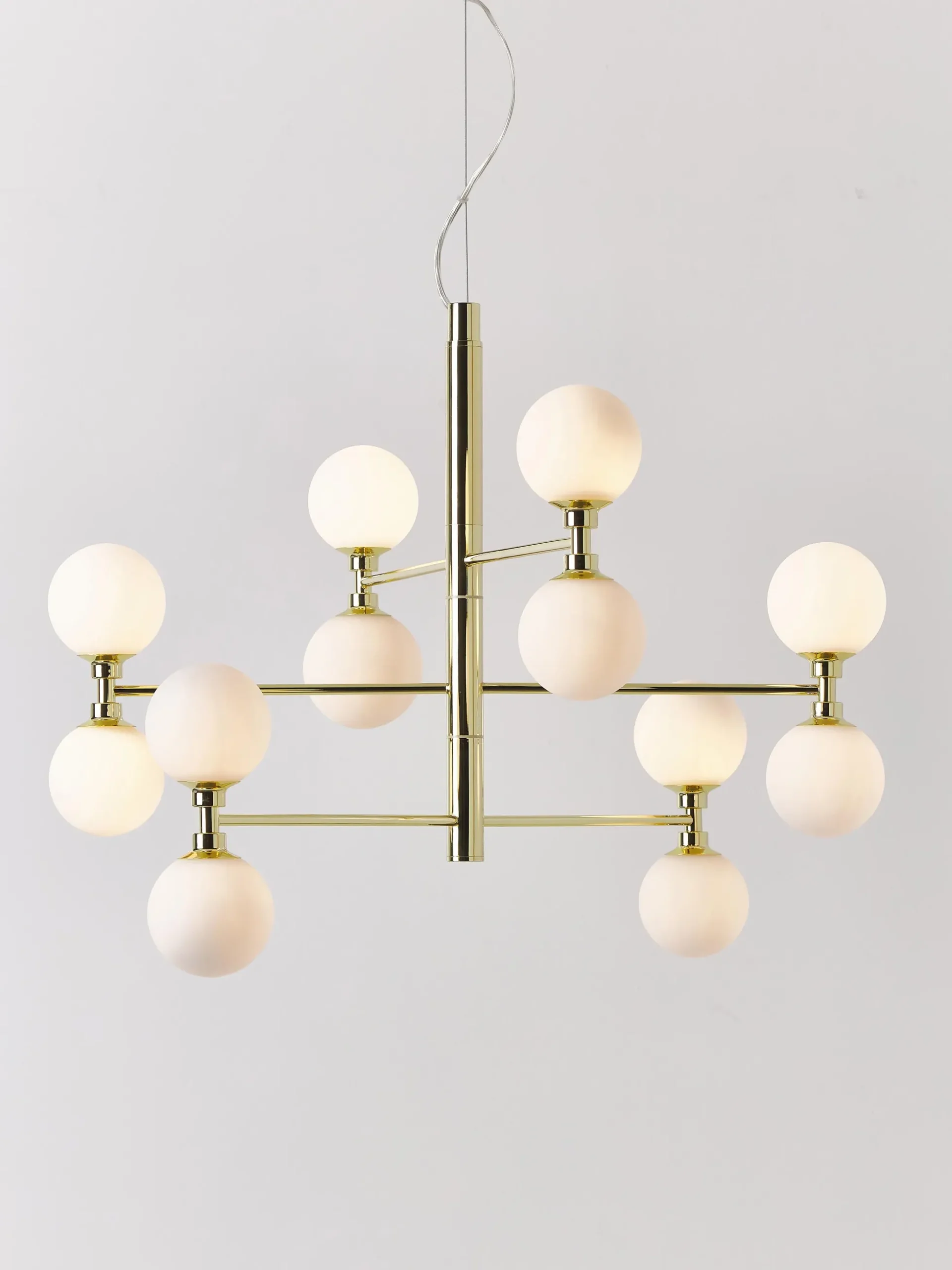 Lampada a sospensione grande con sfere in vetro opale Grover