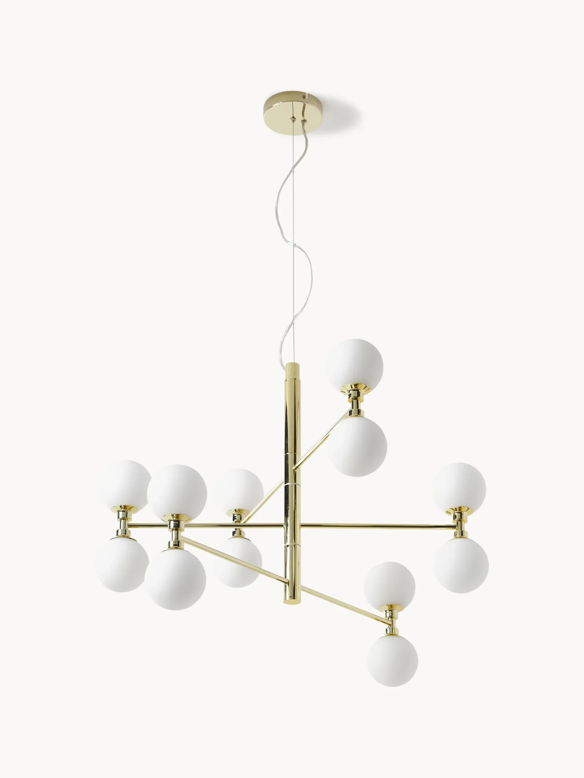 Lampada a sospensione grande con sfere in vetro opale Grover