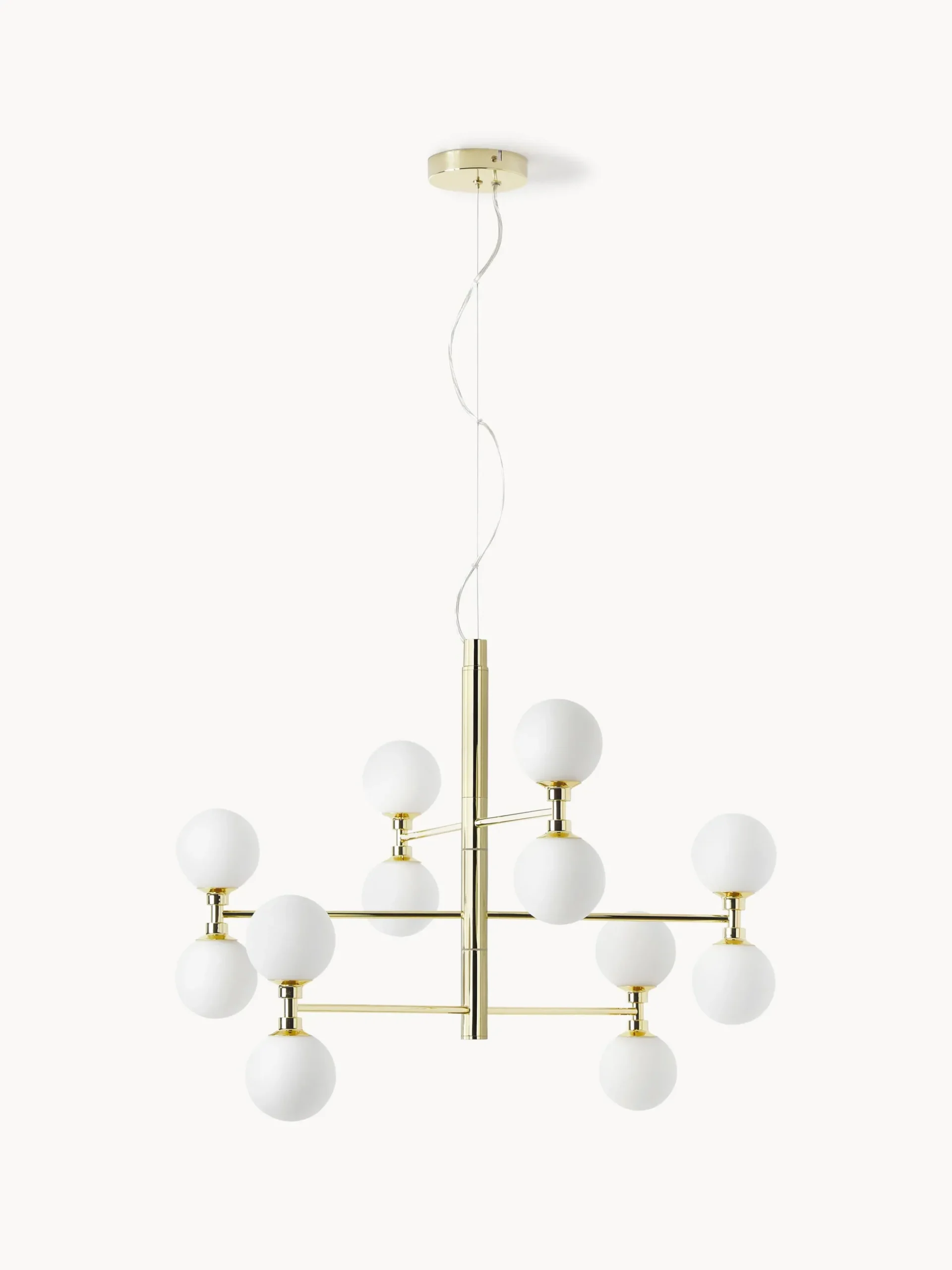 Lampada a sospensione grande con sfere in vetro opale Grover