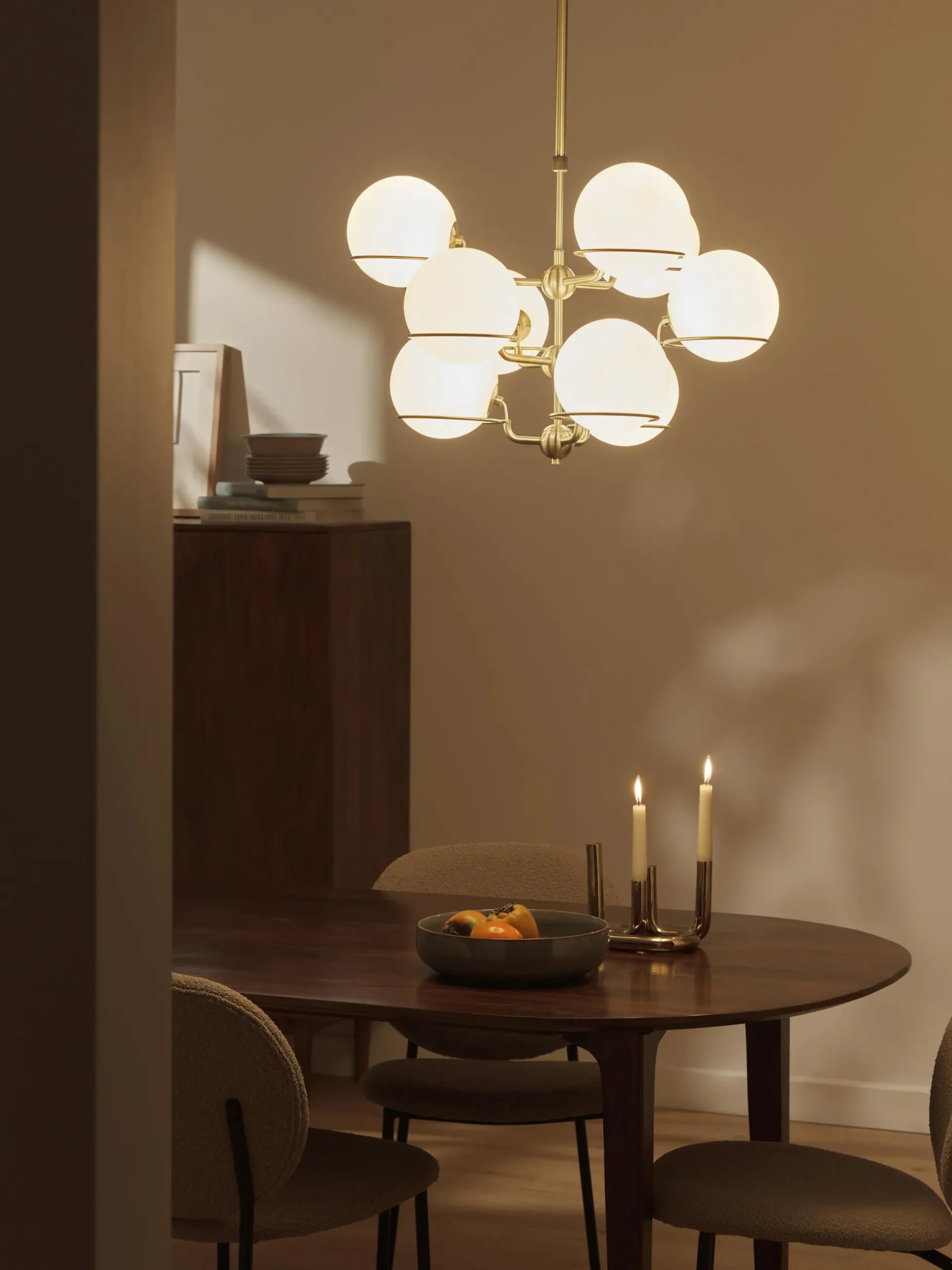 Lampada a sospensione grande con sfere in vetro Carey