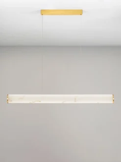 Lampada a sospensione grande a LED in alabastro Nolia, luce regolabile