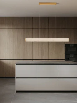 Lampada a sospensione grande a LED in alabastro Nolia, luce regolabile