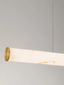 Lampada a sospensione grande a LED in alabastro Nolia, luce regolabile