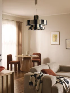 Lampada a sospensione grande in lino Lace
