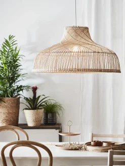Lampada a sospensione grande in rattan Braid
