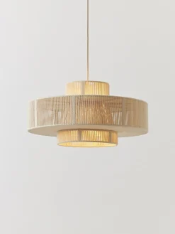 Lampada a sospensione grande in lino Lace