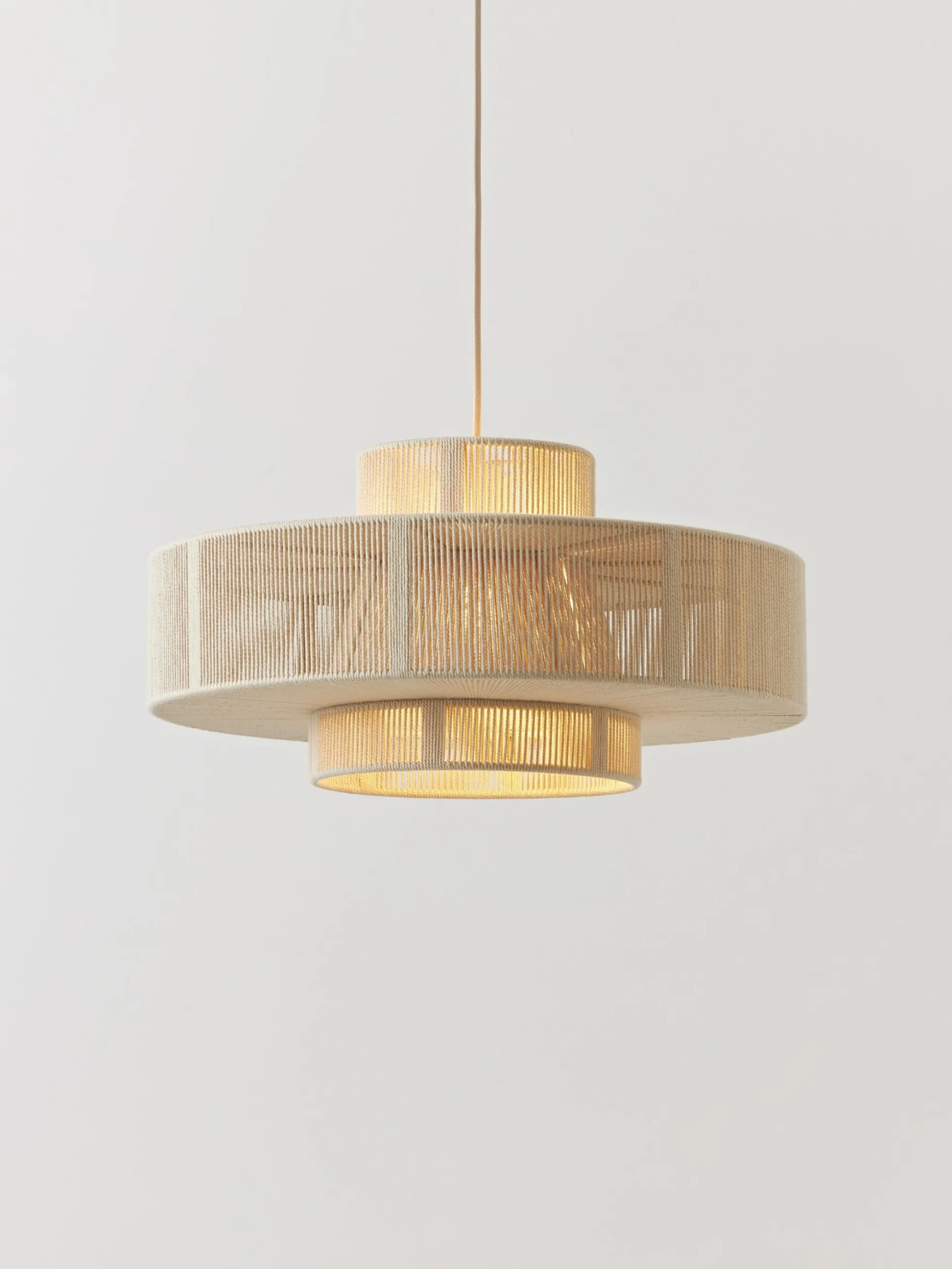 Lampada a sospensione grande in lino Lace