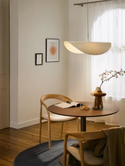 Lampada a sospensione grande di design in lino Kenzie