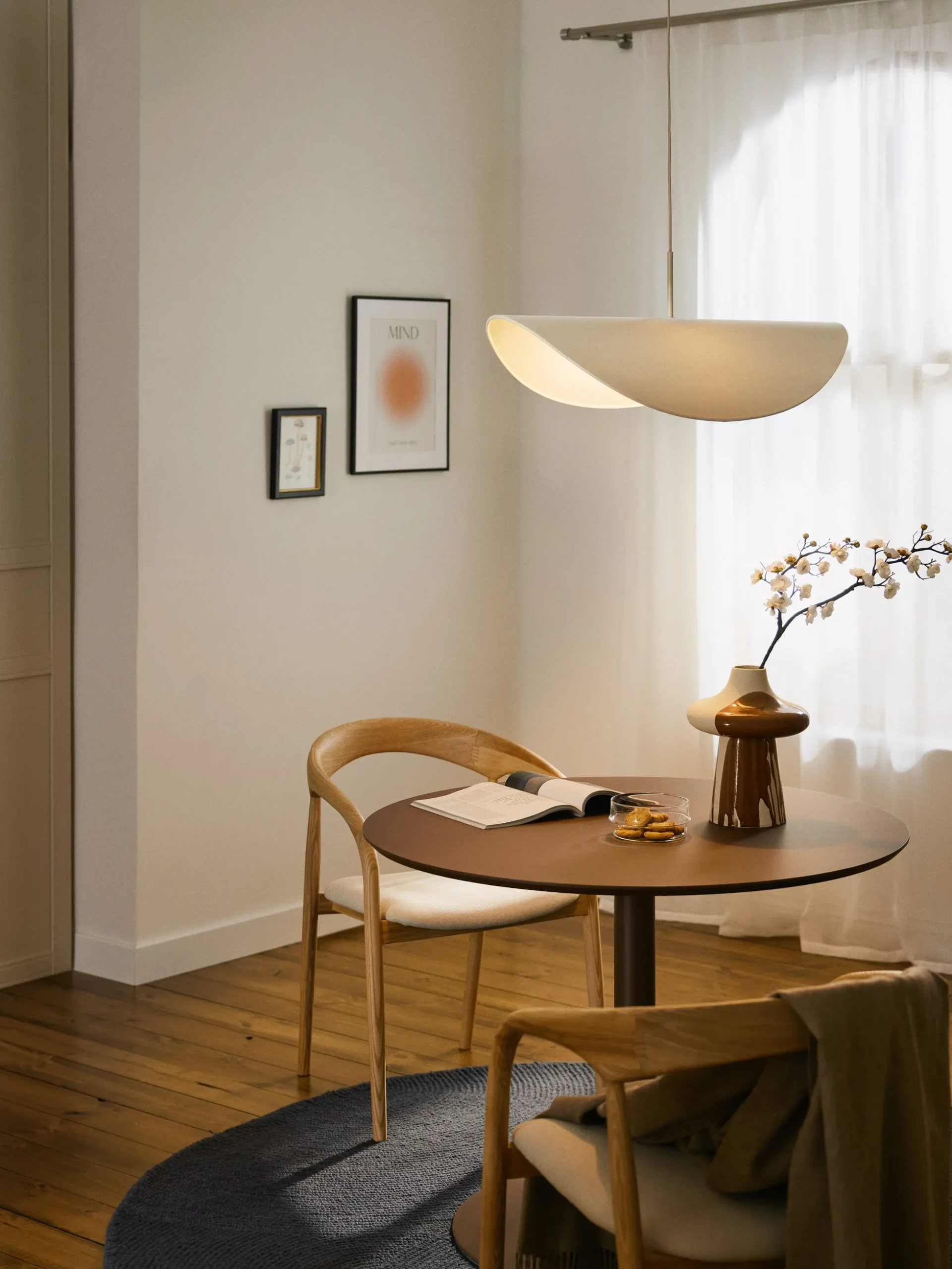 Lampada a sospensione grande di design in lino Kenzie