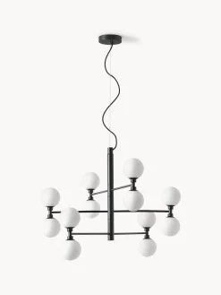 Lampada a sospensione grande con sfere in vetro opale Grover