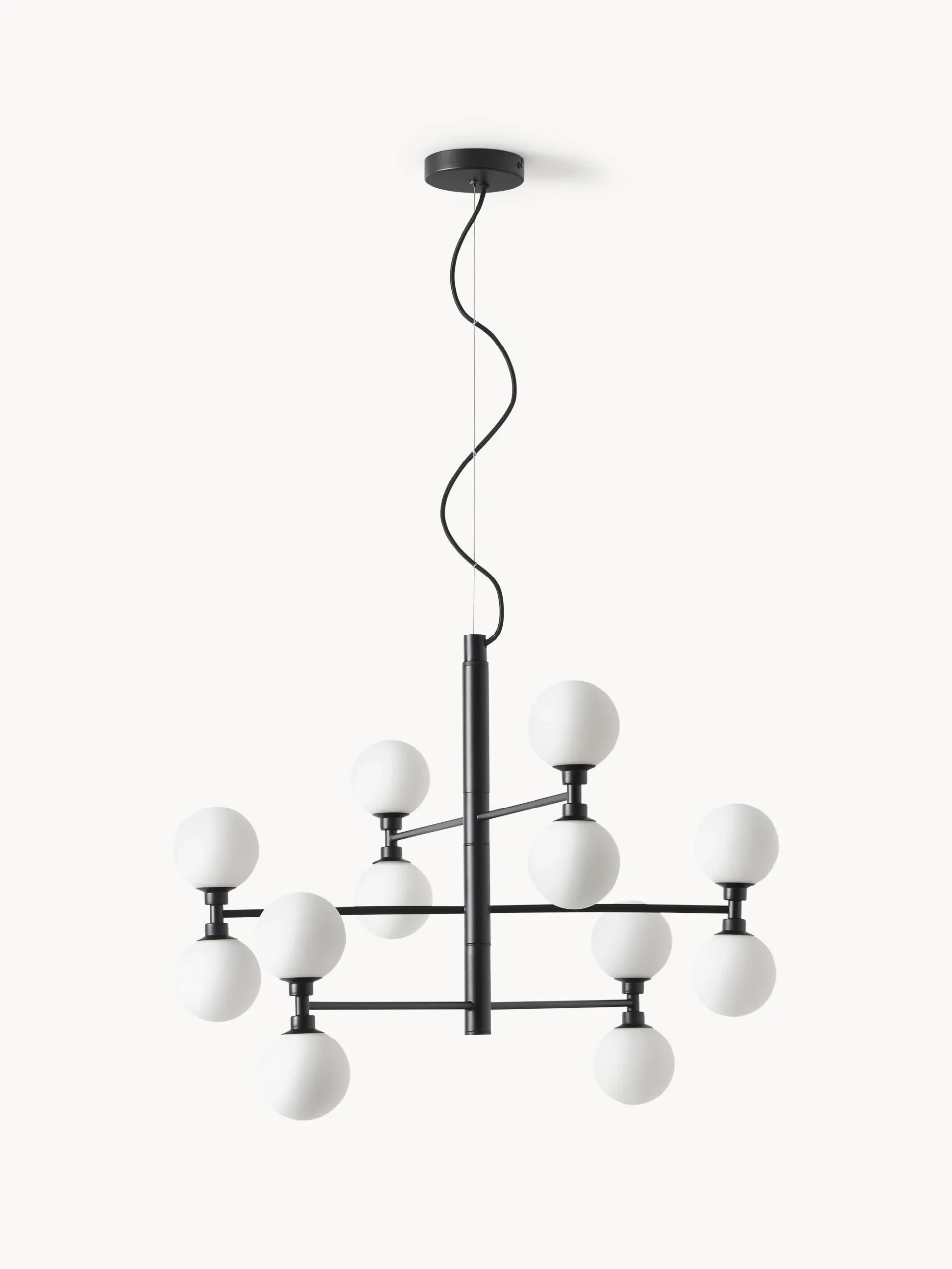 Lampada a sospensione grande con sfere in vetro opale Grover