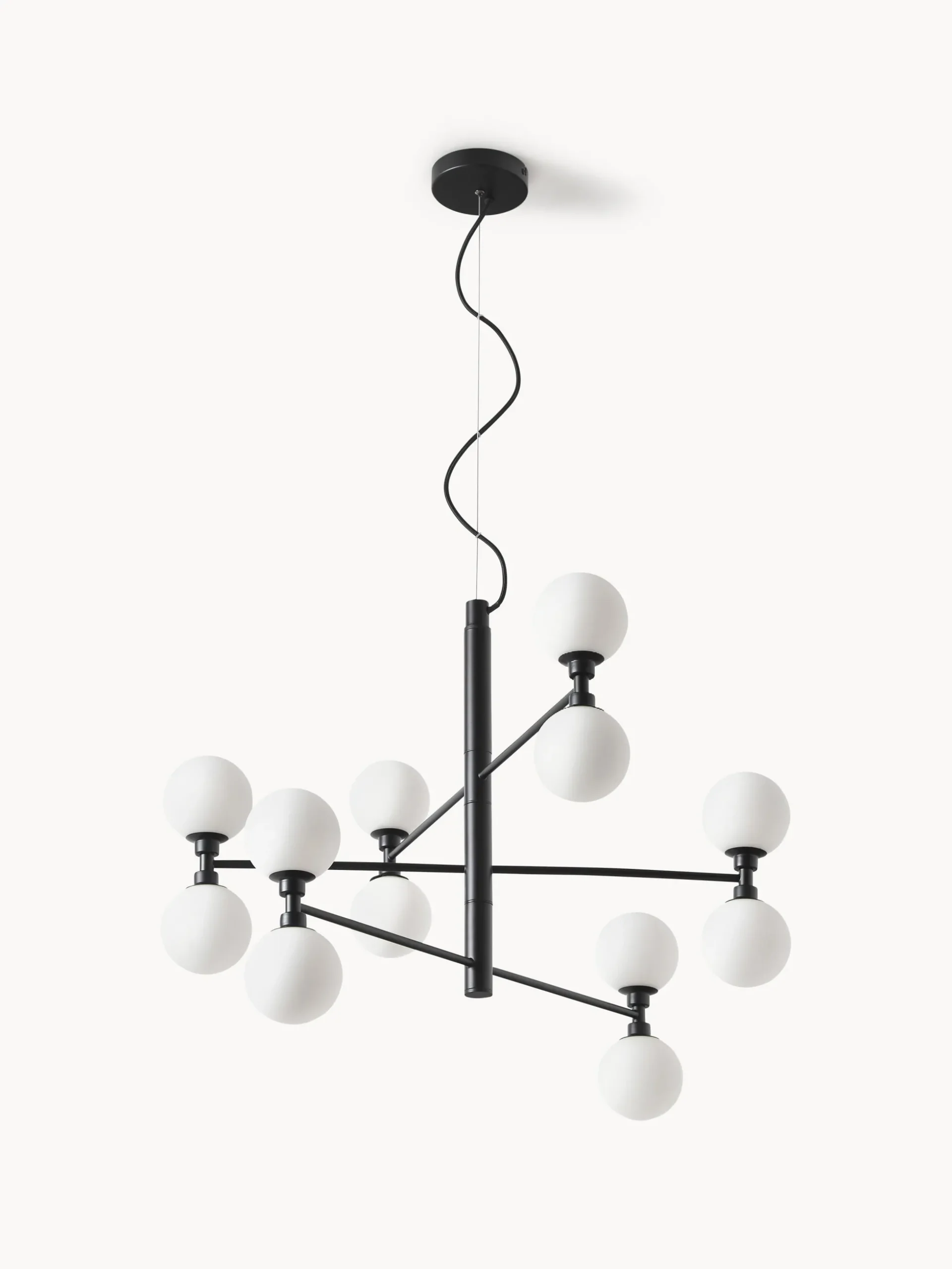 Lampada a sospensione grande con sfere in vetro opale Grover