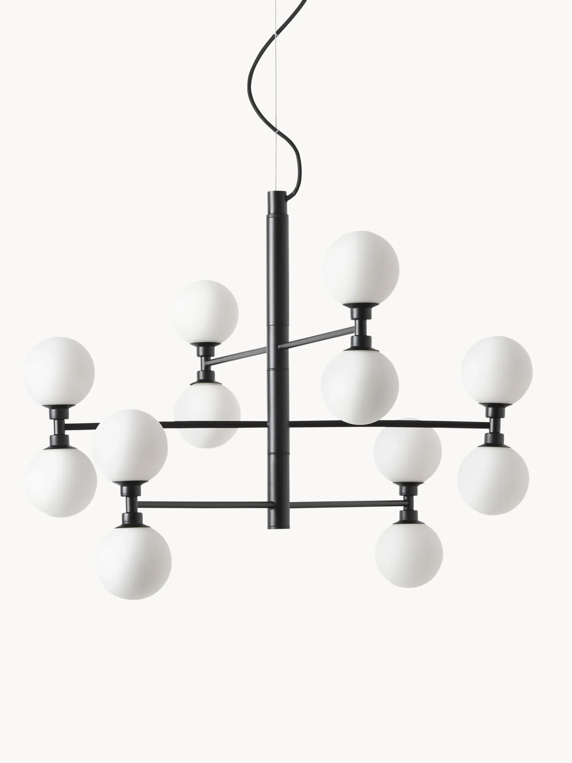 Lampada a sospensione grande con sfere in vetro opale Grover