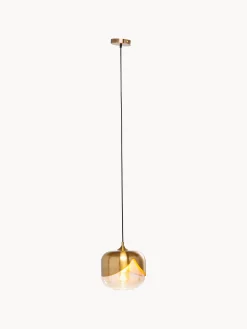 Lampada a sospensione in vetro piccola Golden Goblet